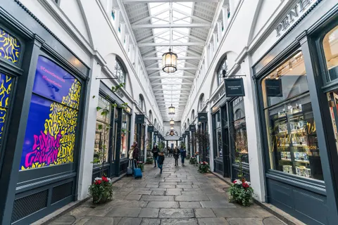 The arcade of Covent Garden's covered market, in London