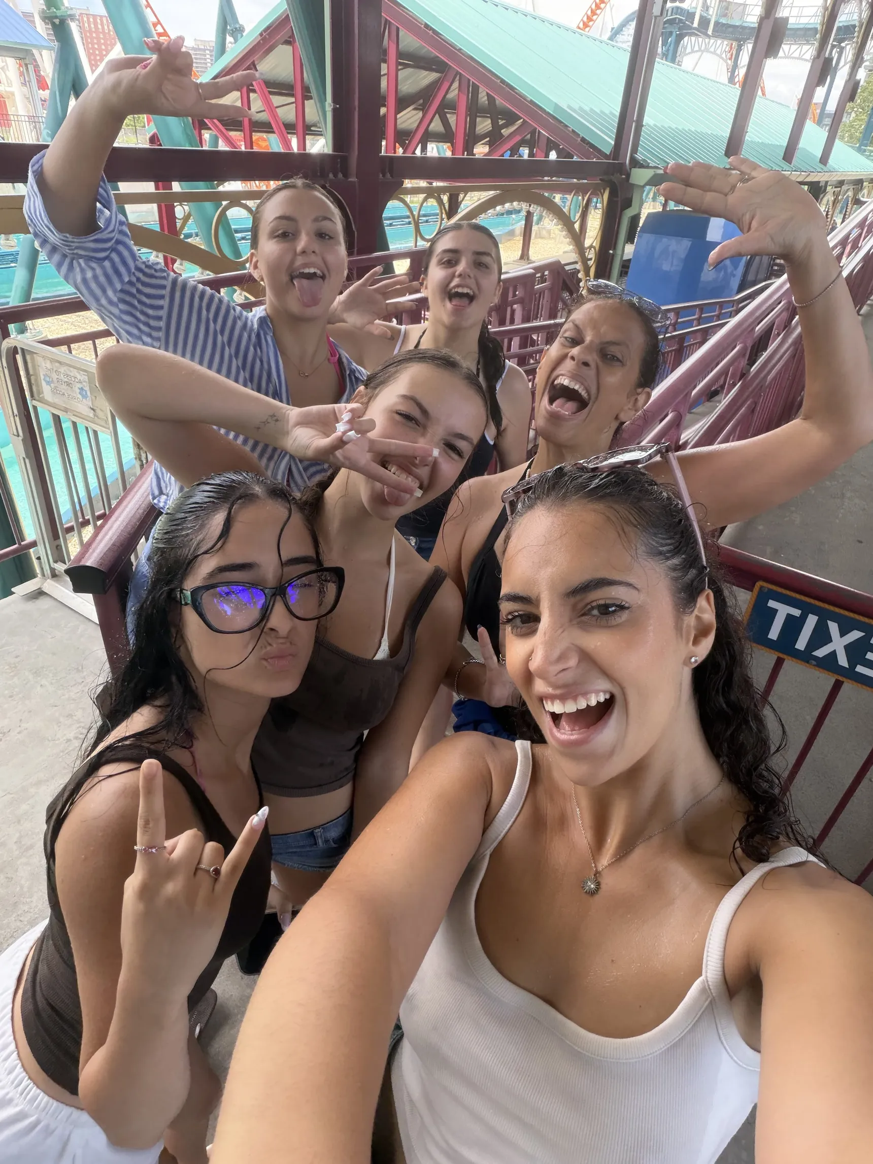 A day at the amusement park, on the water rides
