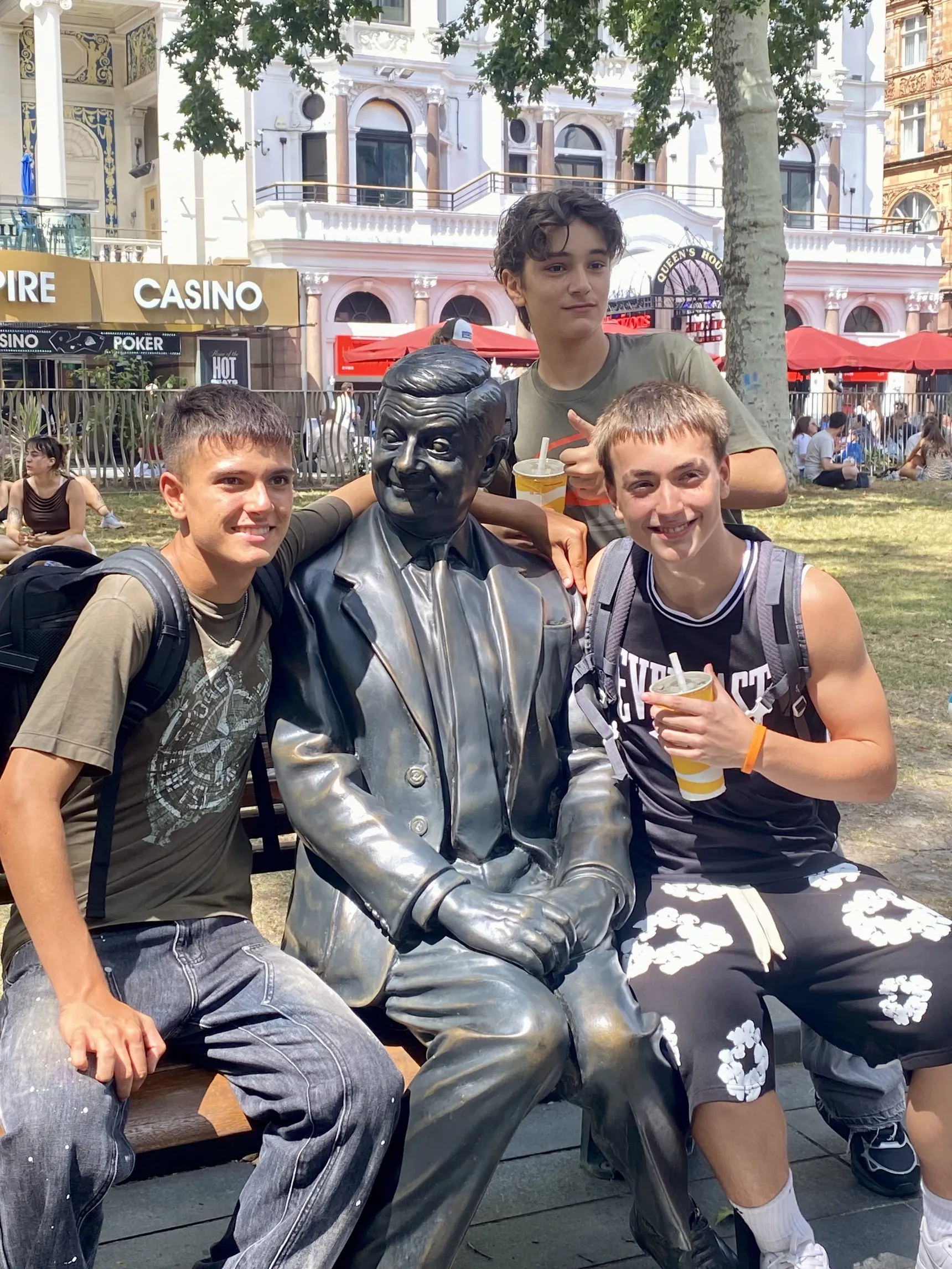 Students taking a break during an excursion